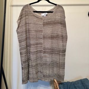 Joan Vass Linen Blend Sleeveless Sweater